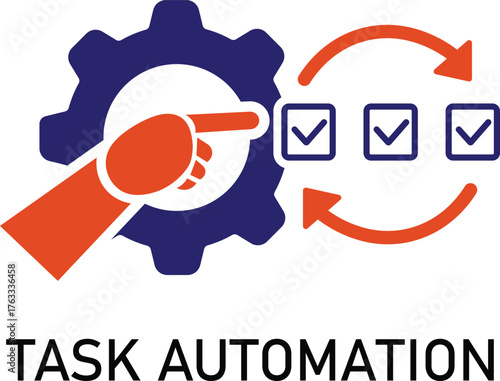Task Automation Icon Set featuring symbols of workflow optimization, AI, bots, process management, and efficiency tools. Perfect for business, productivity, and technology projects.