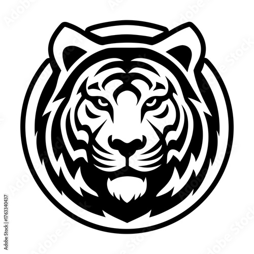 Glyph style icon showing a tiger head