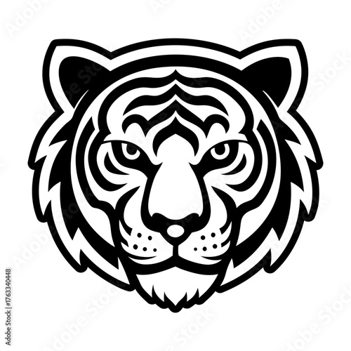 A filled style icon representing a tiger symbol