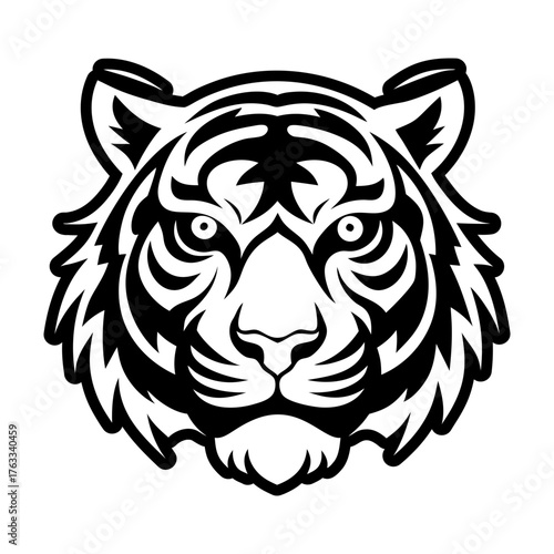 Glyph style icon showing a tiger head