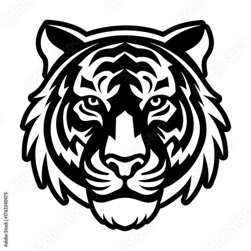 A glyph style icon showing a tiger mascot