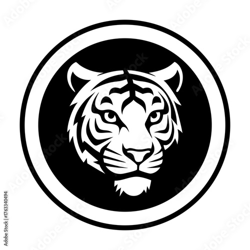 Glyph style icon showing a tiger head