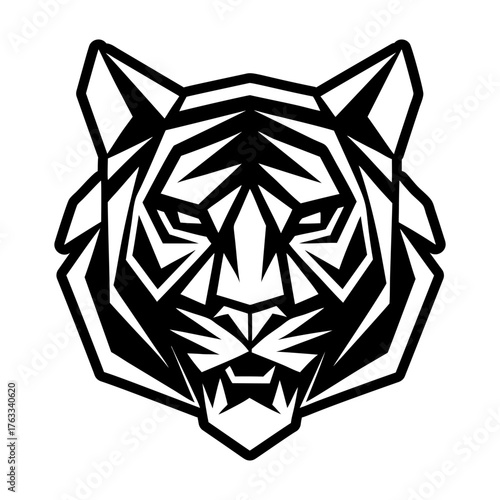 Glyph style icon showing a tiger head