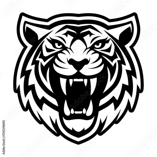 A filled style icon representing a tiger symbol