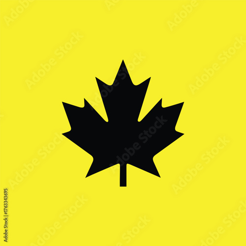 A autumn leaf silhouette style flat and minimal vector icon design illustration on a white background.
