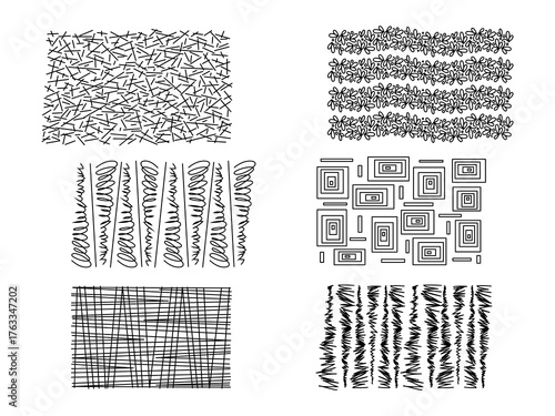 6503.eps  Set of black on white linear textures
