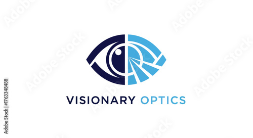 Visionary Optics Logo Design Abstract Eye Symbol.