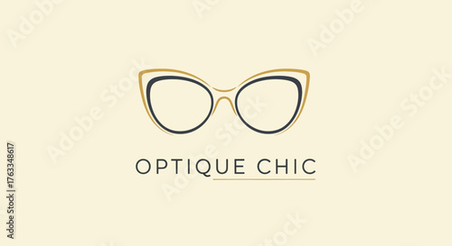 Elegant Cat Eye Eyeglasses Logo Design Optique Chic.