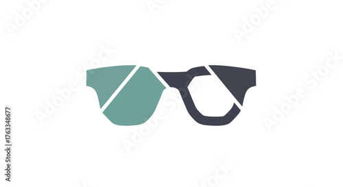 Abstract Geometric Eyeglasses Logo Design.