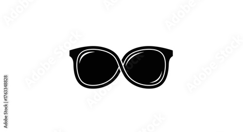 Stylized Black Sunglasses Shaped Like Infinity Symbol.