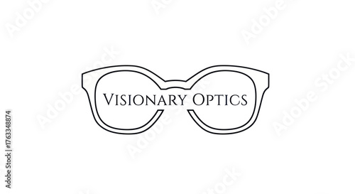 Visionary Optics Logo Design Featuring Eyeglasses.