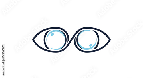 Two eyes intertwined in a symbol of vision and perception.