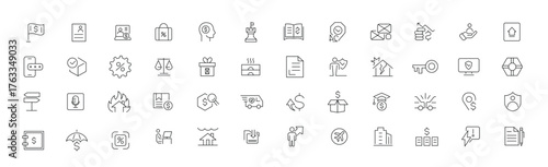 Insurance thin line icons set. Life, medical, car, travel, house, healthcare, money and social insurance thin line icon pack. Outline icons collection.