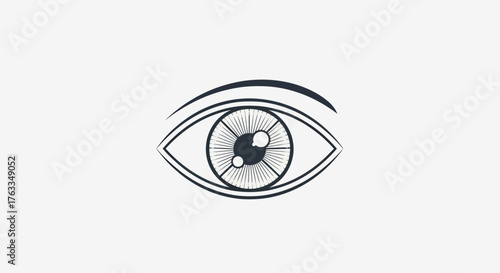 Detailed illustration of an eye with iris and pupil, vision concept.