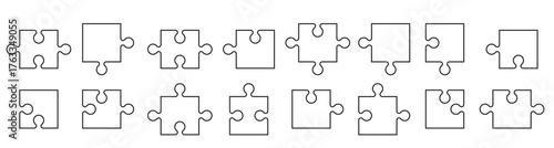  jigsaw puzzle piece template with outline blank pattern 