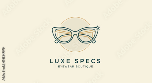 Elegant Luxe Specs Eyewear Boutique Logo Design with Stylish Glasses.