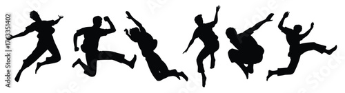 man jumping siluetas vector