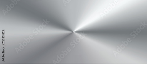 Polished plate metallic conical gradient of silver. Texture background. Vector Illustration.