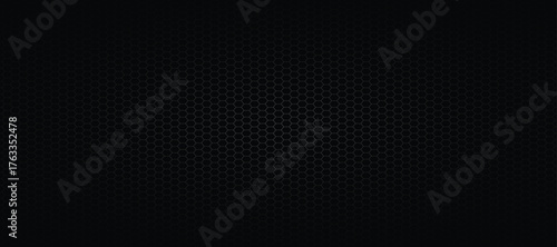 Modern high resolution black geometric background with polygonal grid. Abstract black metallic hexagonal pattern. Simple vector illustration