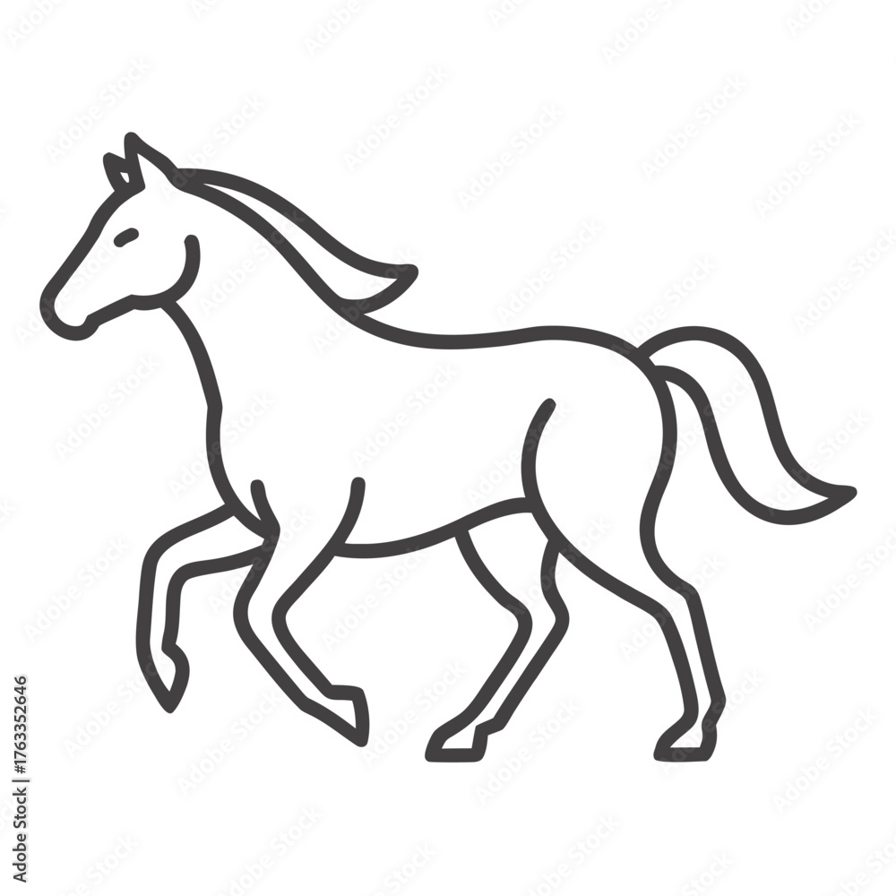 Fototapeta premium Running Horse Vector Set