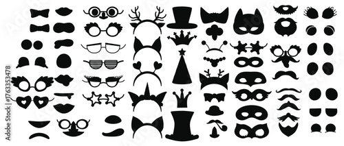 party photo booth props set photobooth elements