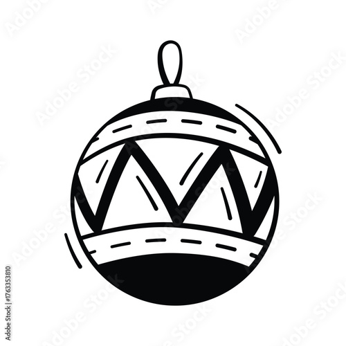 A well designed doodle style icon of decorative bauble