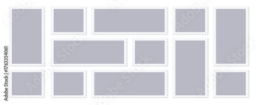  post stamp shape travel postcard vintage seal paper mail_