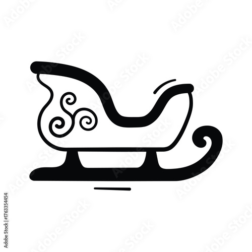 Grab this amazing christmas sleigh icon design in modern style