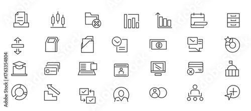 Headhunting line icon set. Career, resume, interview, candidate, analysis, email, diploma, leadership, briefcase, video calls, agendas line icon set. UI thin line icon pack.