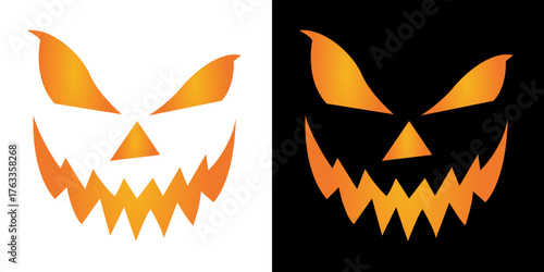 Halloween pumpkin icon with scary faces, cool, elegant, pumpkin face collection. Design illustration.