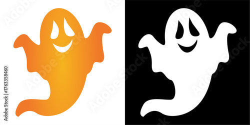 A collection of Halloween animated ghosts with a beautiful and elegant flat style. design illustration