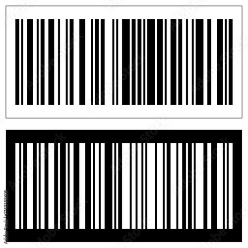 Flat style barcode symbol illustration design. Barcode icon. Barcode label. Customer QR code example. Design illustration.
