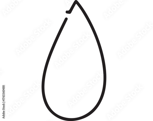 Simple hand-drawn outline of a single teardrop shape, conveying emotion or purity