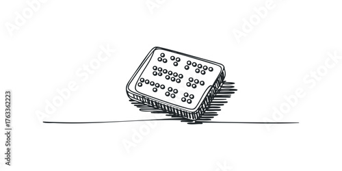 Braille slate with raised dots on white background