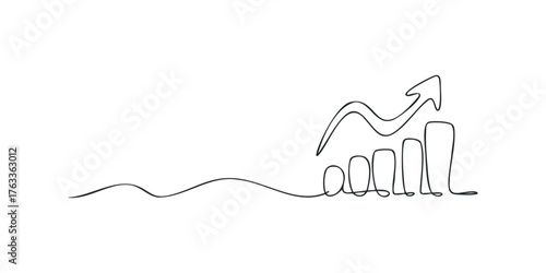 Growth graph with upward arrow