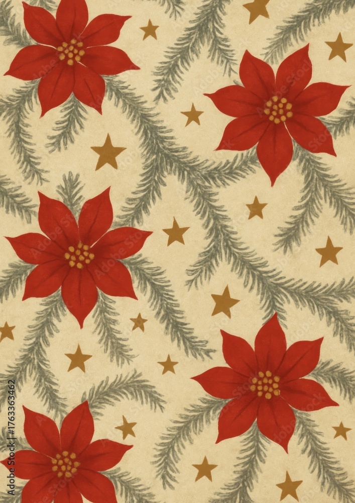 Naklejka premium Festive floral holiday mobile wallpaper.