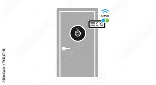 Smart door with camera modern home security system with remote access and monitoring capabilities concept