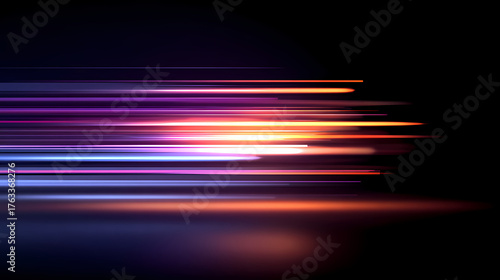 Abstract streaks of vibrant color against a dark background, suggestive of speed and motion