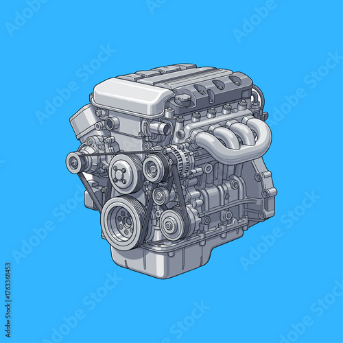 Car engine icon logo flat vector design