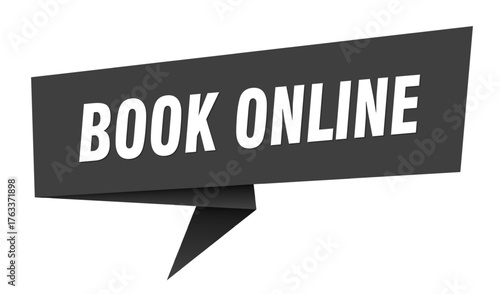 book online banner. book online speech bubble, label, sticker, sign template