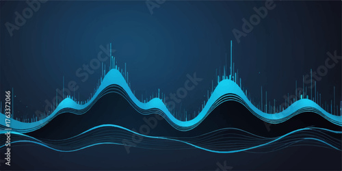 Abstract blue background illustration with wave and line pattern for business banner design template