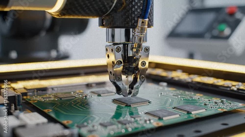 Robotic Arm Precisely Assembles Components Onto Circuit Board