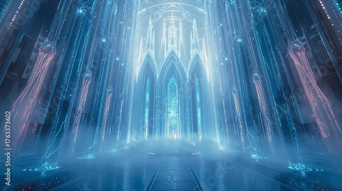 Catedrales de datos de cristal futurista