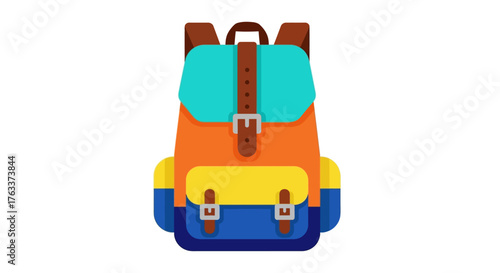 Colorful Backpack Illustration - A Vibrant and Practical Accessory for Students and Travelers.