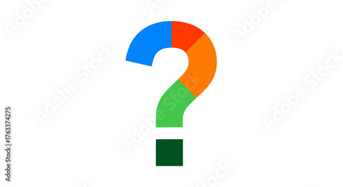 Colorful Question Mark Symbol Representing Inquiry and Uncertainty.