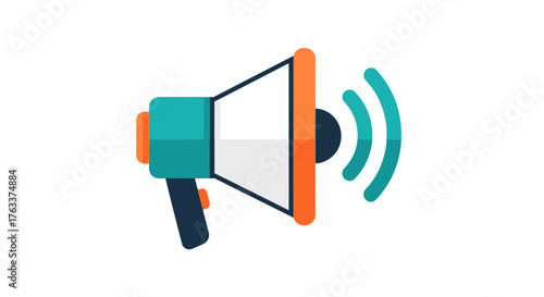 Loudspeaker icon representing communication and announcement of information.