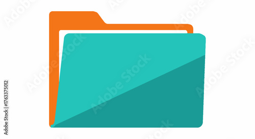 Modern flat design folder icon for digital files.
