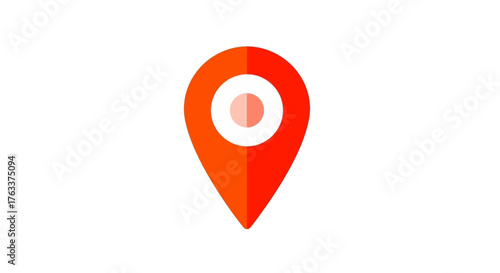 Orange location pin icon representing a map marker for navigation and guidance.