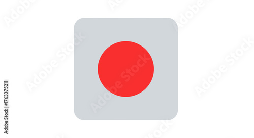 Free Download Red circle recording symbol on a light gray square background representing audio or video recording. - GFXLoad