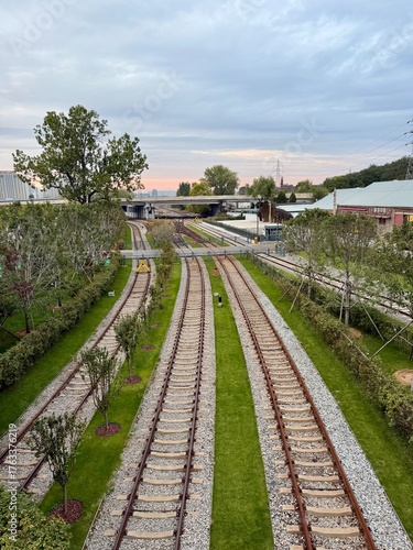 railroad tracks in Qinhuangdao, China